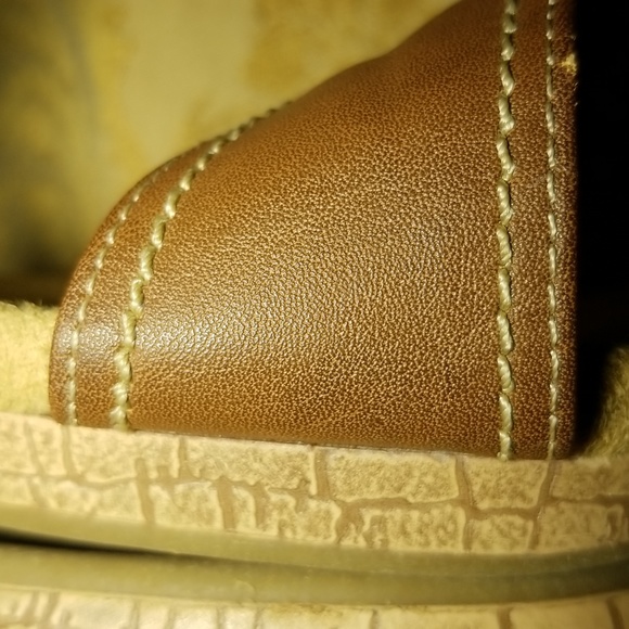 DrScholl's open toe, strap wedge sandals,women's, vegan leather brown . - Picture 7 of 12